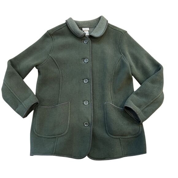 LL Bean Women's Sweater Jacket Green  Button Up Cardigan Size XL  XLarge 276586 - Picture 1 of 16